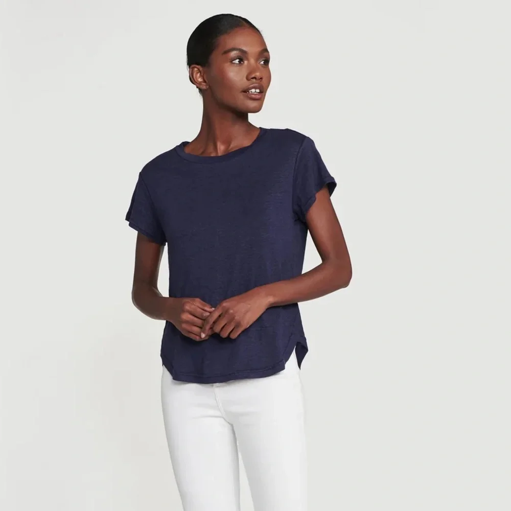 FRAME Classic Crew Linen Tee